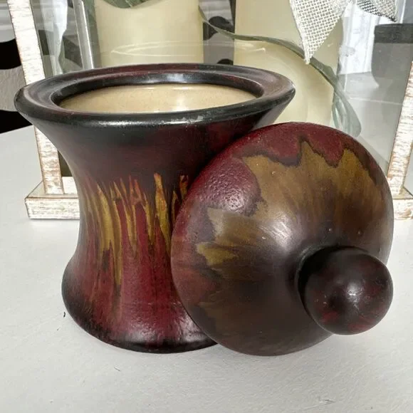 Vintage Studio Art Pottery Vase Home Decor Northwest Potter Black Red Yellow - Picture 4 of 12